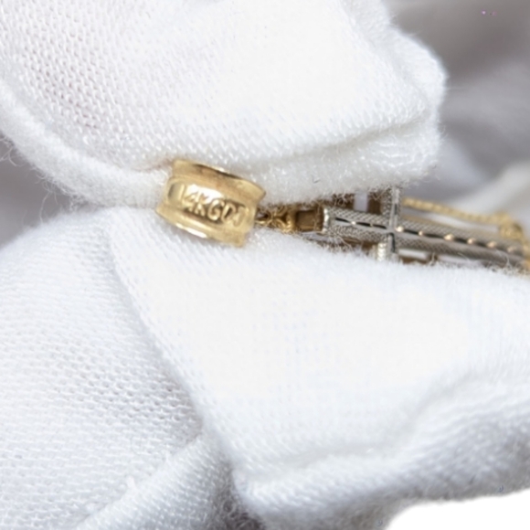 14K Two-Tone Solid Gold Vintage Cross Pendant 1.6g 1.25"H - Picture 9 of 11